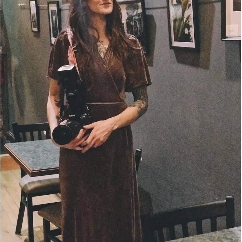 Velvet Wrap Dress- Mauve